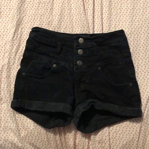 High waisted black shorts